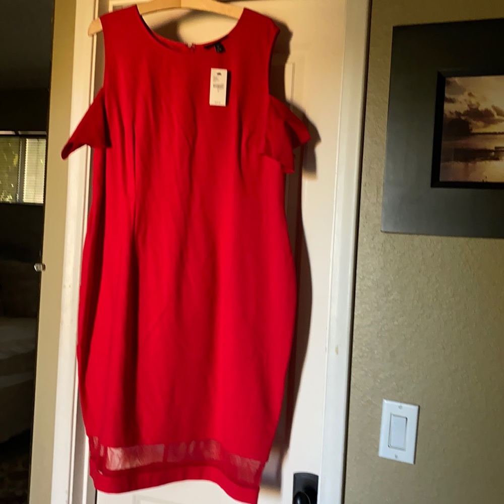 Cold Shoulder Red Dress